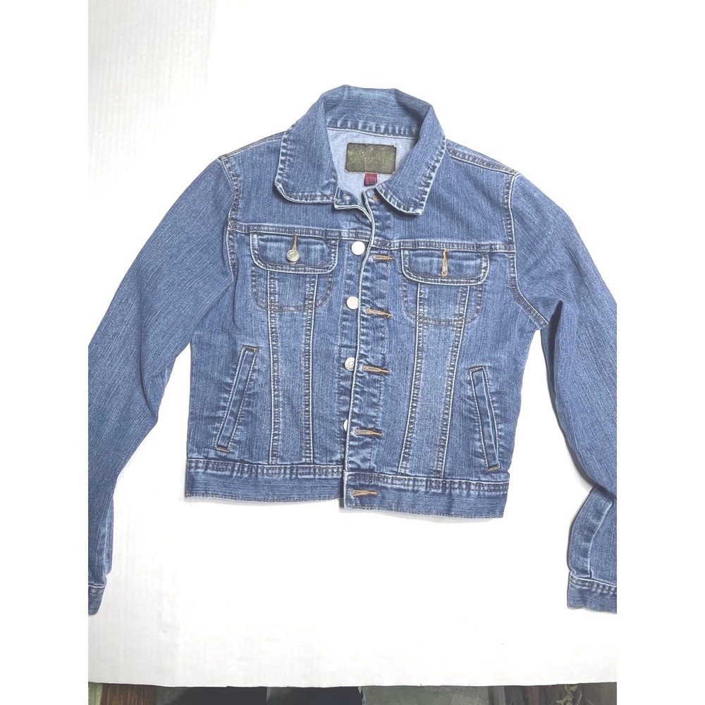 Unbranded Medium Wash Denim Trucker Jacket Womens‎ Size M Blue Jean Coat